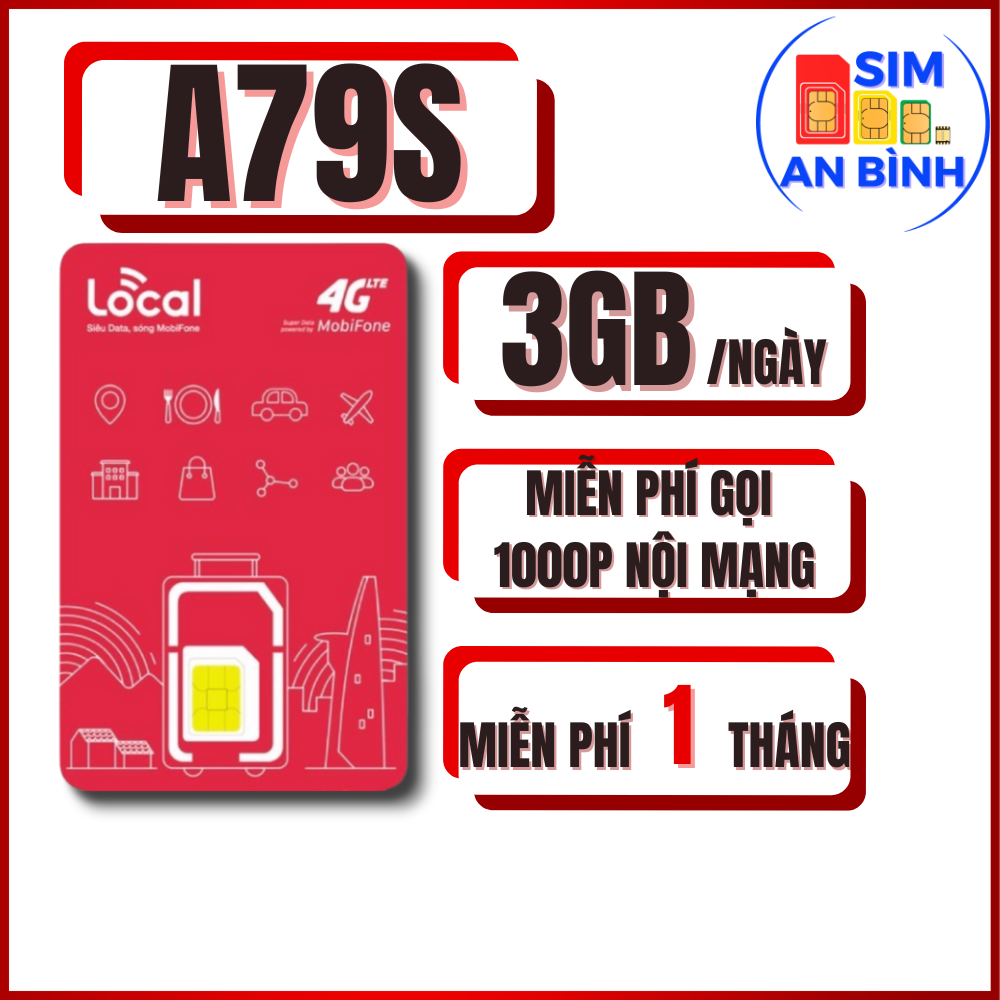 Sim 4G Mobifone LOCAL A69 - A79 4GB/NGÀY - Miễn Phí Tháng Đầu - Freeship - Sim Ngọc Mai - CHƯA KÍCH 
