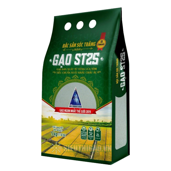 {Chính hãng} [Date mới] 5kg gạo đặc Sản Sóc Trăng ST25 do VINASEED sản xuất - Gạo ngon nhất Thế Giới 2019