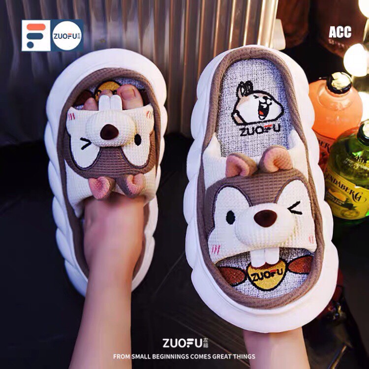 Dép lông chuột 2 răng đế xoắn cao 5 phân
