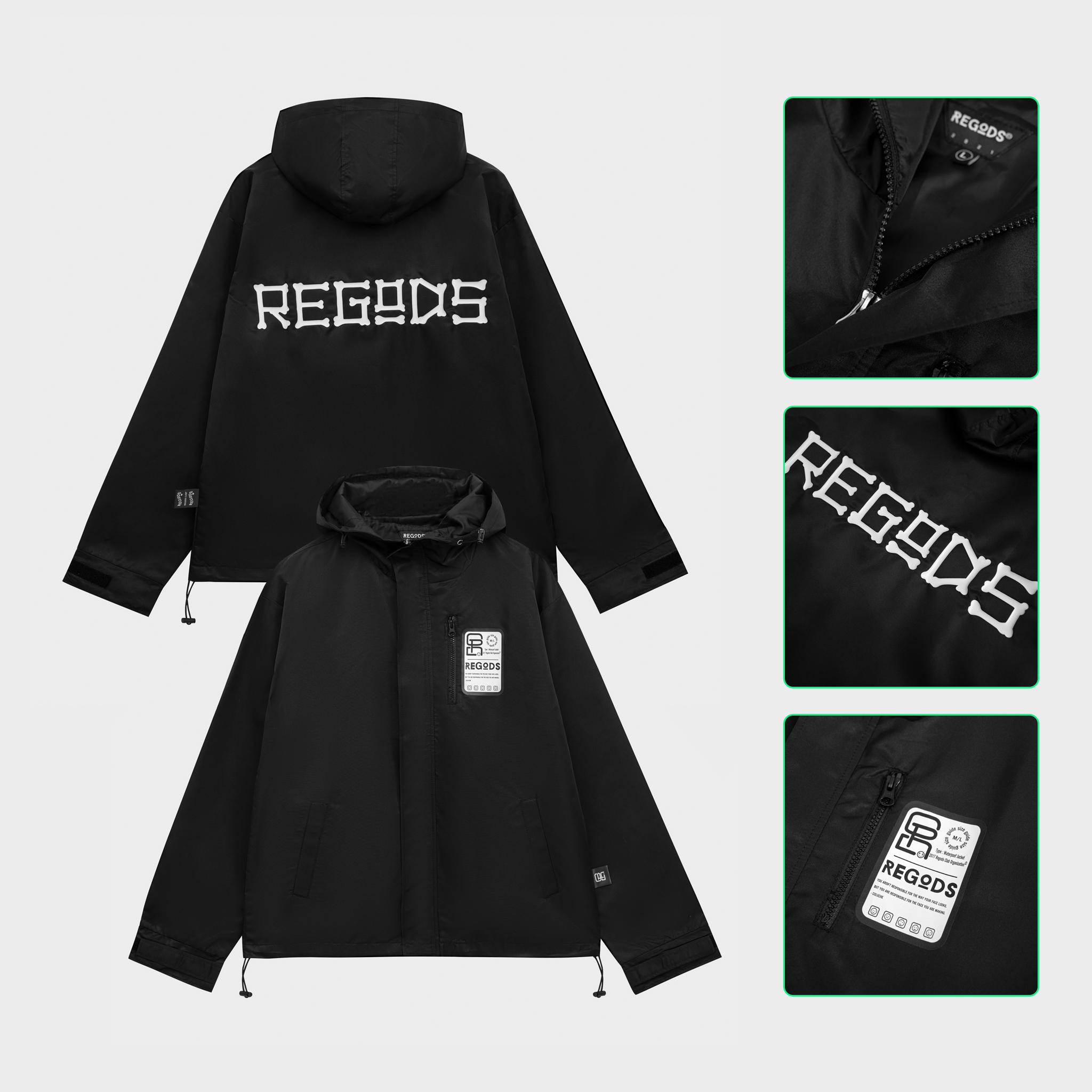 Áo khoác dù emoji regods unisex form rộng