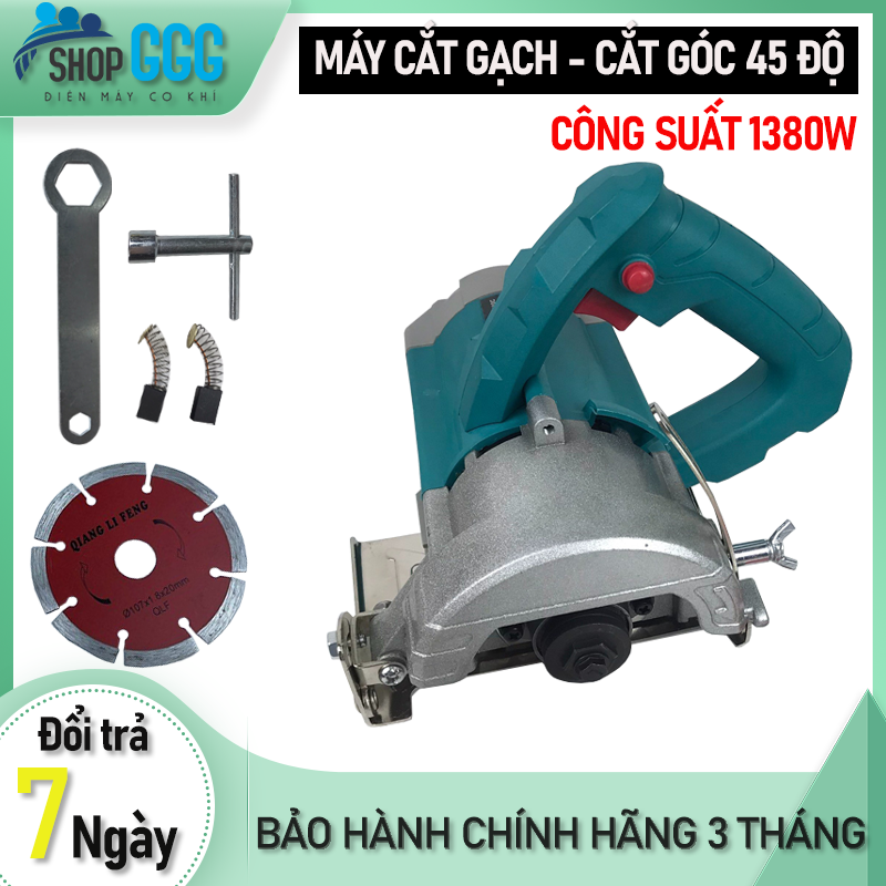 Máy cắt gạch, cắt góc 45 độ -  công suất 1480w, tốc độ 13000v/p chính hãng GGG GT110, máy lõi đồng bảo hành 3 tháng