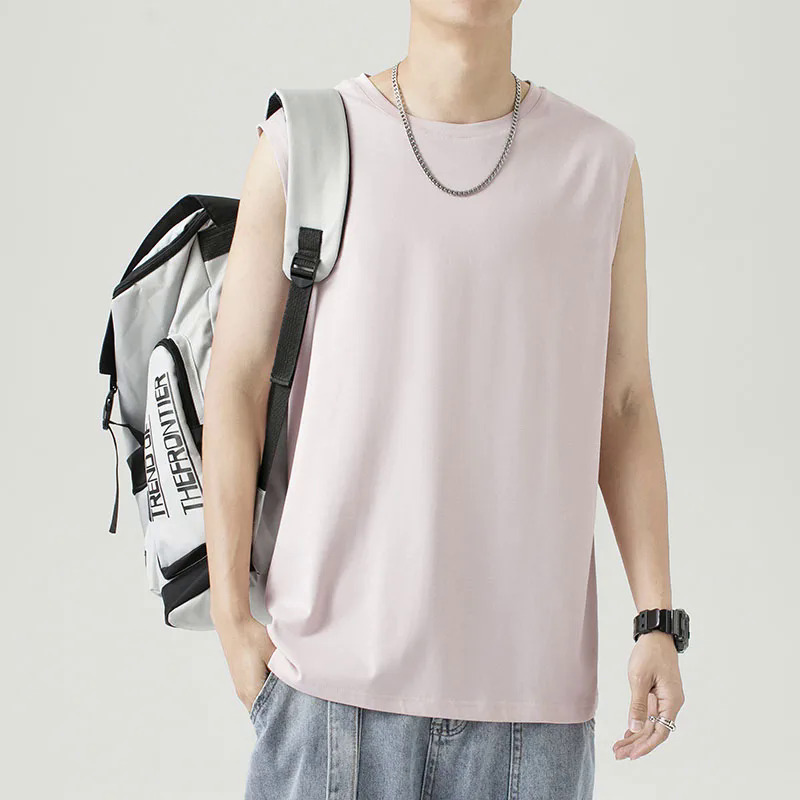 Pxing-không tay Tank Top nam mùa hè thời trang thương hiệu tinh khiết cotton thể dục thể thao nam ngắn tay T-shirtxiu52-d