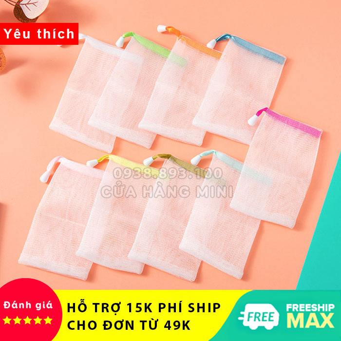 Túi Lưới 2 Lớp Đựng Xà Phòng Tạo Bọt Xà Phòng (Xà Bông), Sữa Tắm, Sữa Rửa Mặt