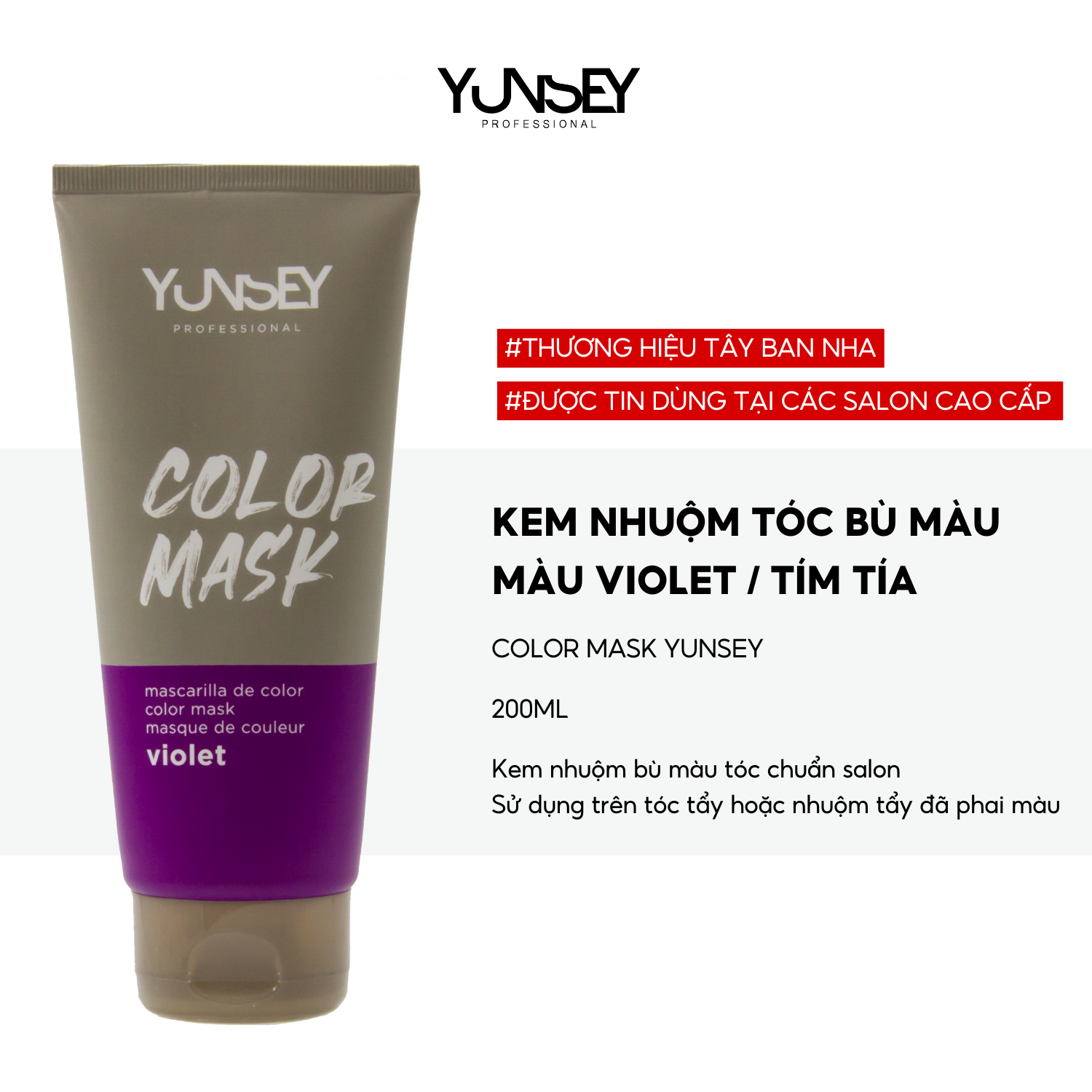 Kem nhuộm dưỡng tóc màu Violet Mask Yunsey 200ml