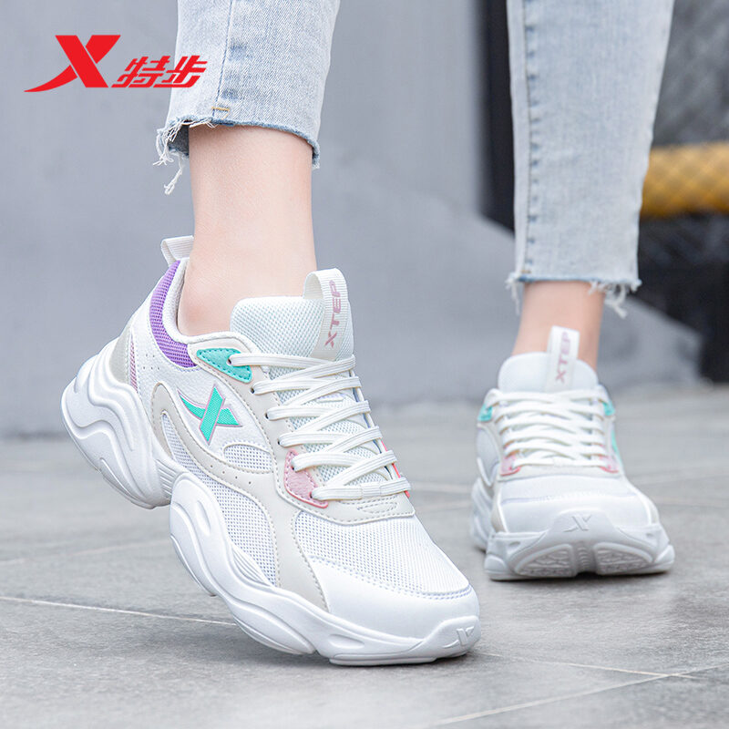 Giày Nữ Xtep Giày Thể Thao Giày Chunky Sneaker Nữ Giày Chạy Bộ Thoáng Khí Mặt Lưới Mẫu Mỏng Mùa Hè Giày Trắng Cửa Hàng Flagship Chính Thức