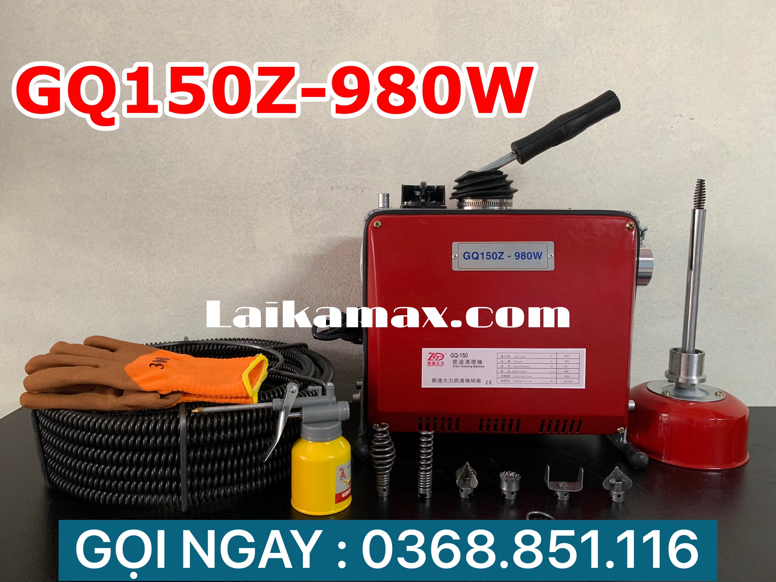 Máy thông cống GQ150Z Công Suất 980W Máy thông cống dành CHO NHÀ HÀNG PHÒNG TRỌ HÃY GỌI ĐIỆN ĐỂ ĐƯỢC SHOP TƯ VẤN 0368.851.116