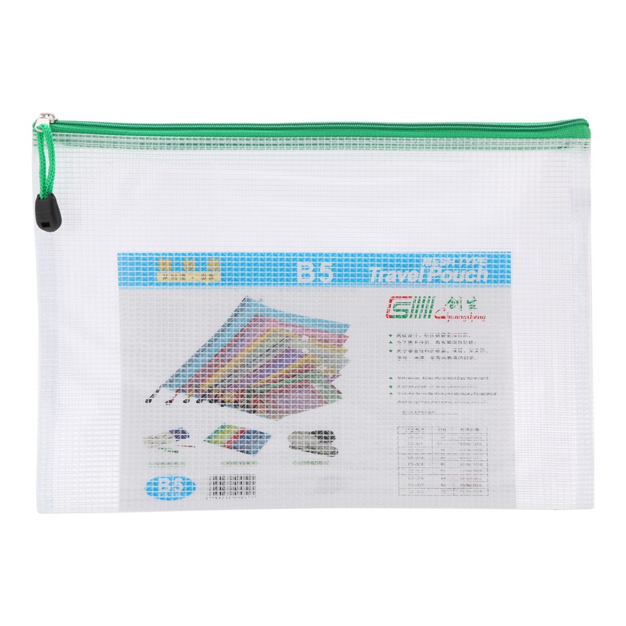 Túi kéo lưới trong b5 csm cs-335 dây kéo - xanh lá + hồng - kích thước 200 x 280 cm