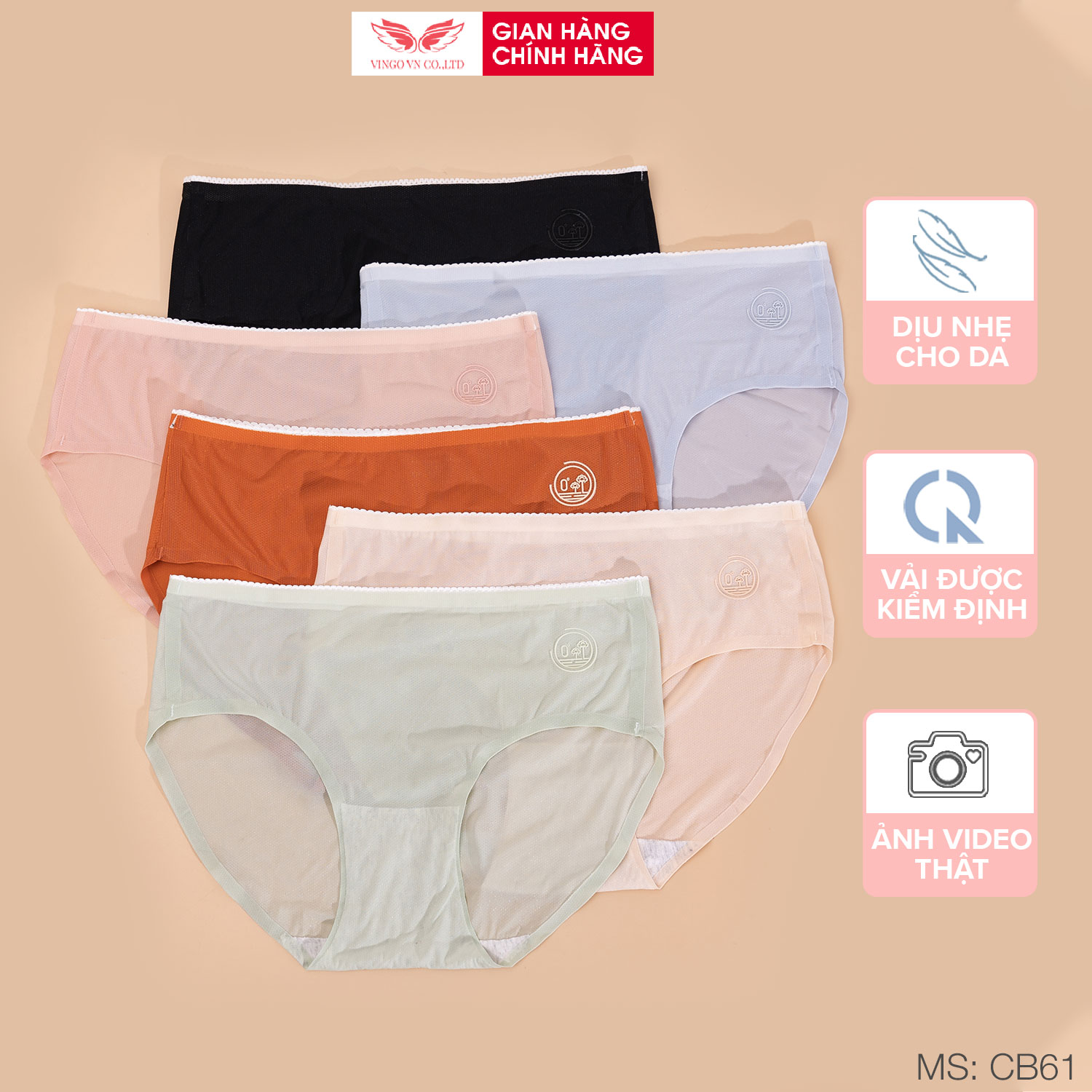 Combo 5 quần lót thun co dãn vingo cb61 cb37 ql04 vngo