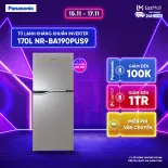 [Sẵn hàng miền Bắc] [Trả góp 0%] Tủ lạnh Kháng Khuẩn Panasonic Inverter Ngăn Đá Trên 170L NR-BA190PUS9 - Bảo Hành 2 Năm - Hàng chính hãng