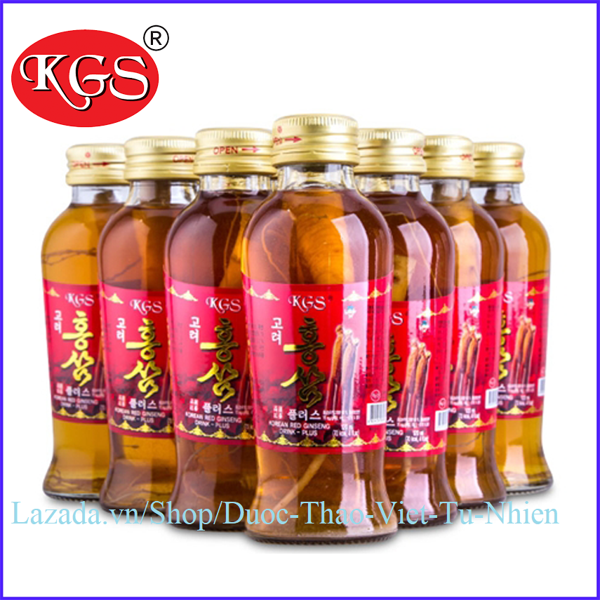 Bộ 10 Nước Hồng Sâm Nguyên Củ Phục Hồi Cơ Thể Suy Nhược (120ml/chai x 10/hộp).