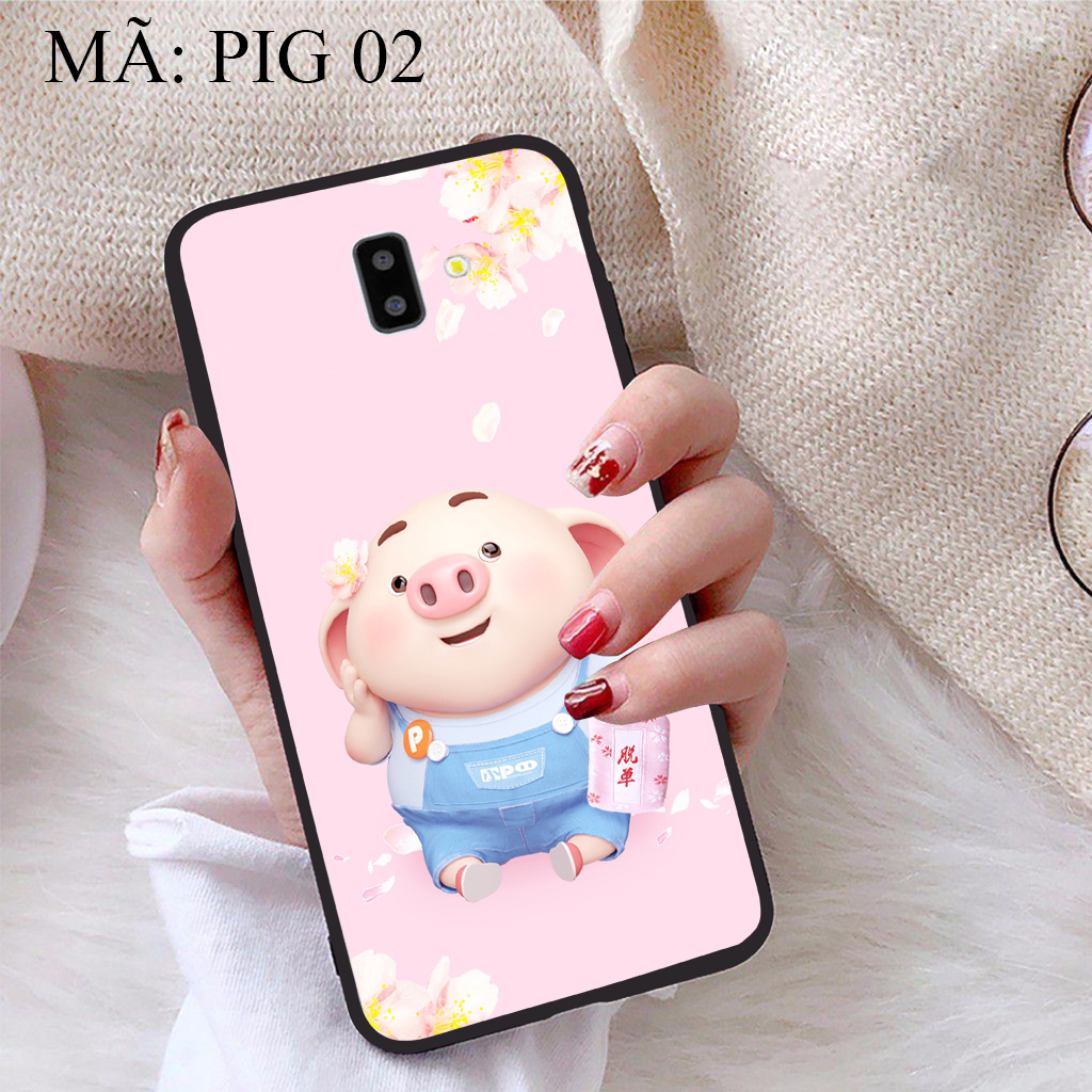 Ốp lưng icase dành cho samsung galaxy j6 plus viền dẻo tpu bst pig cute