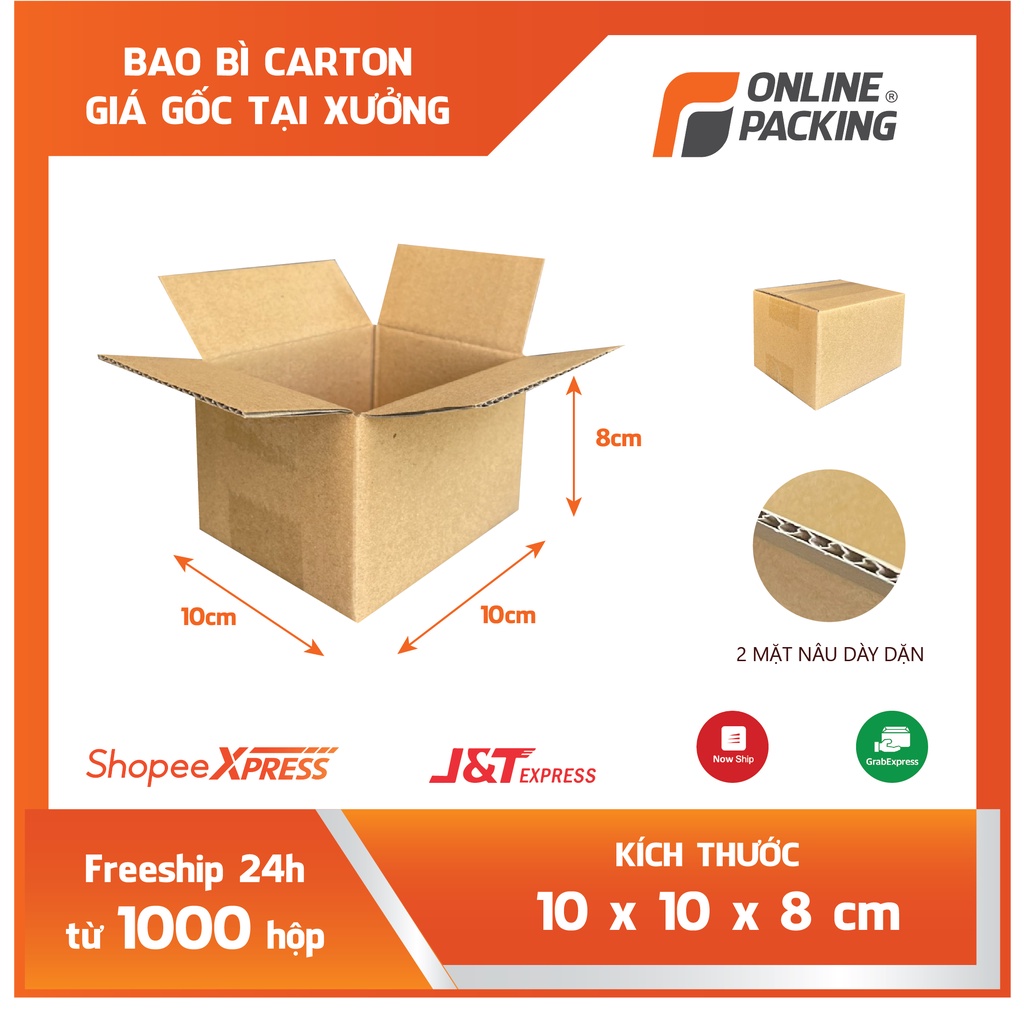 10x10x8 combo 100 hộp carton siêu rẻ