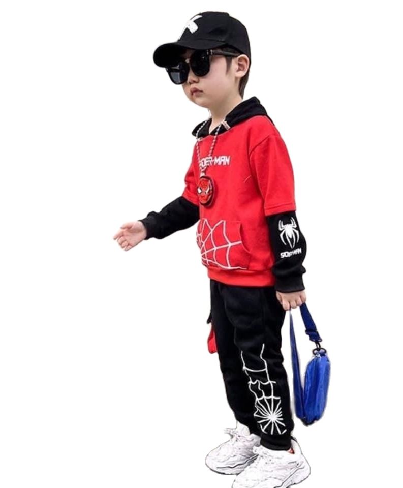 - Bộ quần áo thu đông siêu nhân nhện cho bé trai