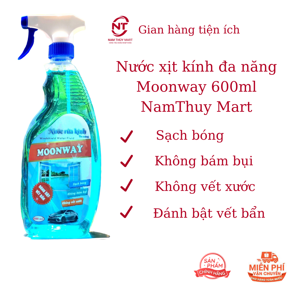 Nước xịt rửa kính đa năng Moonway 600ml NamThuy Mart
