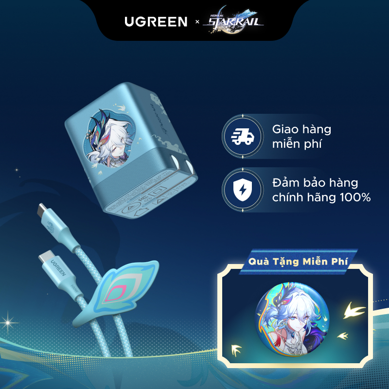 UGREEN X Honkai: Star Rail Bộ sạc nhanh USB-C GaN 65W và cáp dữ liệu USB-C
