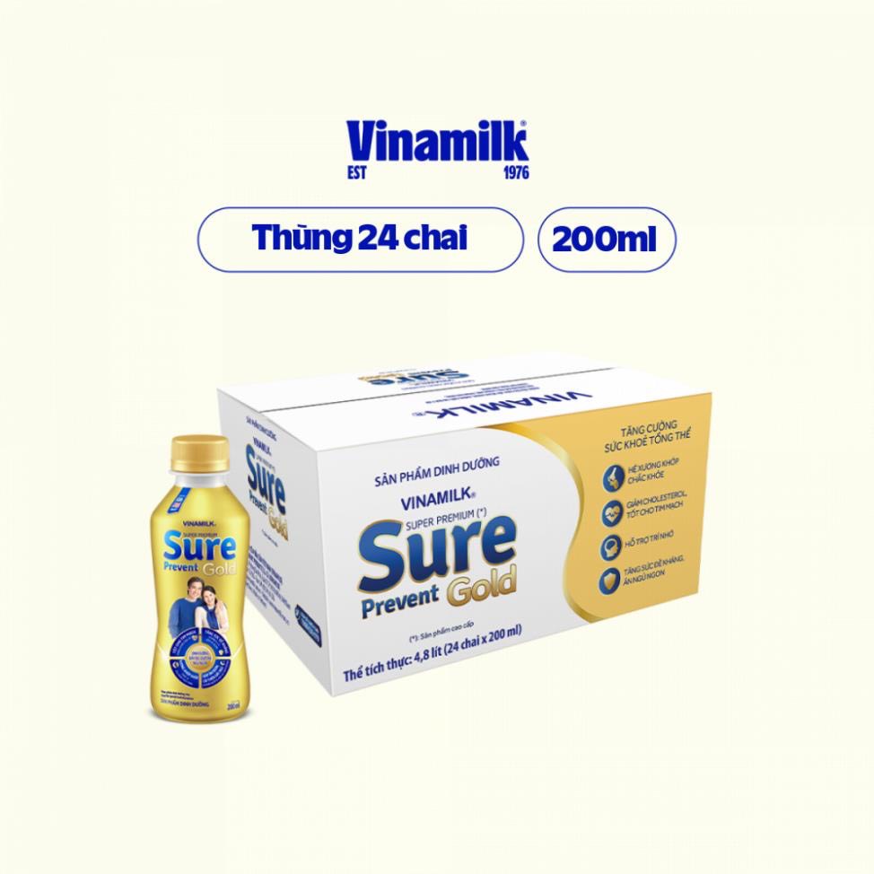 Thùng sữa bột pha sẵn sure prevent gold - thùng 24 chai x 200ml