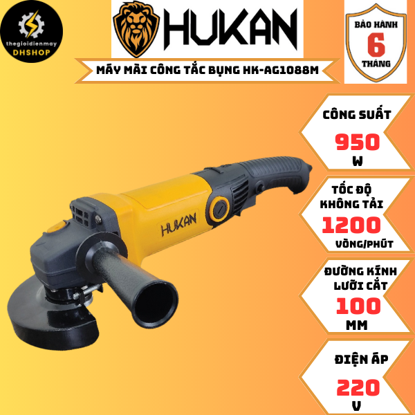 Máy mài, cắt góc công tắc bụng đa năng - siêu mạnh mẽ. hukan hk-ag1088m công suất 950w, chính hãng.