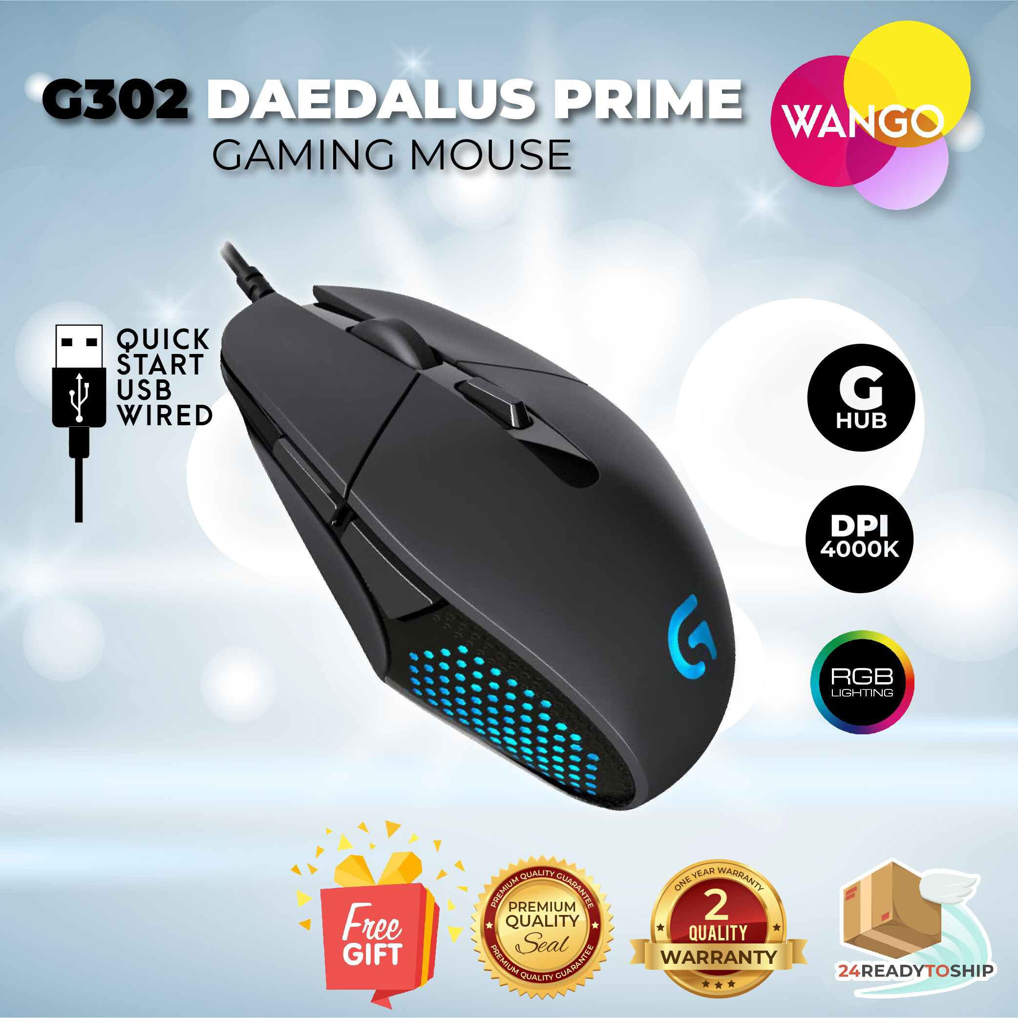 Mouse logitech g302 usb black.chuột chơi game daedalus prime g302-moba.chuột chơi game có dây logitech g302 gaming usb led.