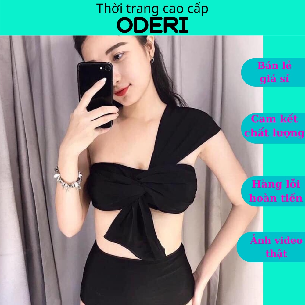 Bikini đồ bơi đi biển hai mảnh nơ to cạp cao secxy ag05