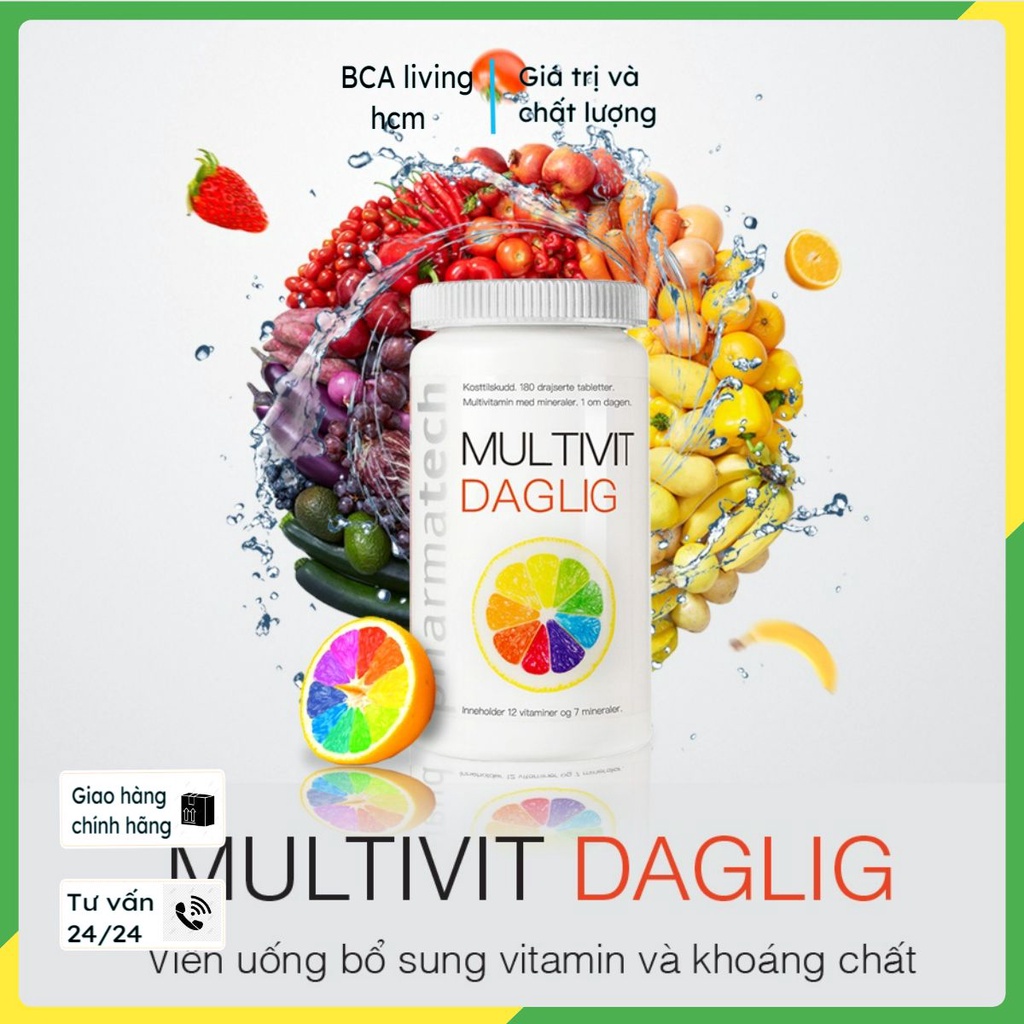 Multivit Daglig Viên uống bổ sung vitamin và khoáng chất 180 viên bổ sung