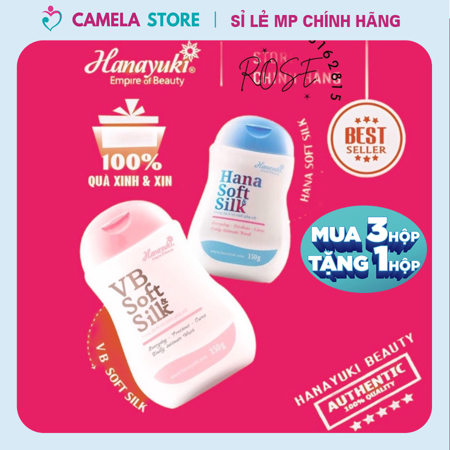 [3 Tặng 1] Dung Dịch Vệ Sinh HANA SOFT SILK Chính Hãng, Nước Rửa Phụ Khoa Vệ Sinh Phụ Nữ Làm Hồng Se Khít Vùng Kín Hết Mùi Hôi Giảm Ngứa