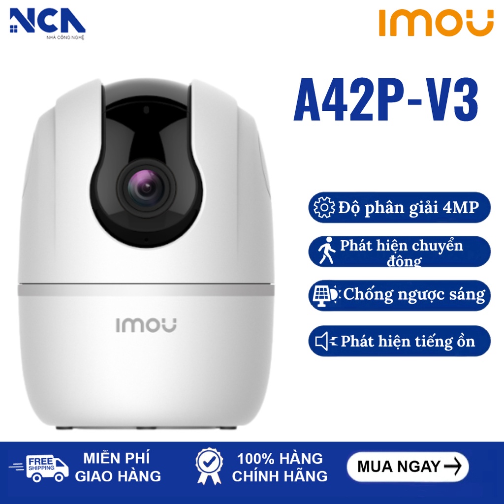 Camera ip wifi imou a42p-v3 4mp 2k, xoay 360 độ, đàm thoại 2 chiều, phát hiện chuyển động - bảo hành 2 năm