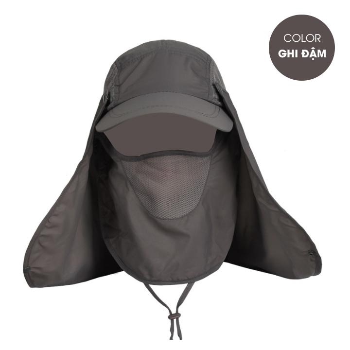Mũ lưỡi trai chống nắng trùm đầu cổ kèm khẩu trang chống nắng chống tia UV dành cho nam Nón lưỡi trai chống nắng Nam