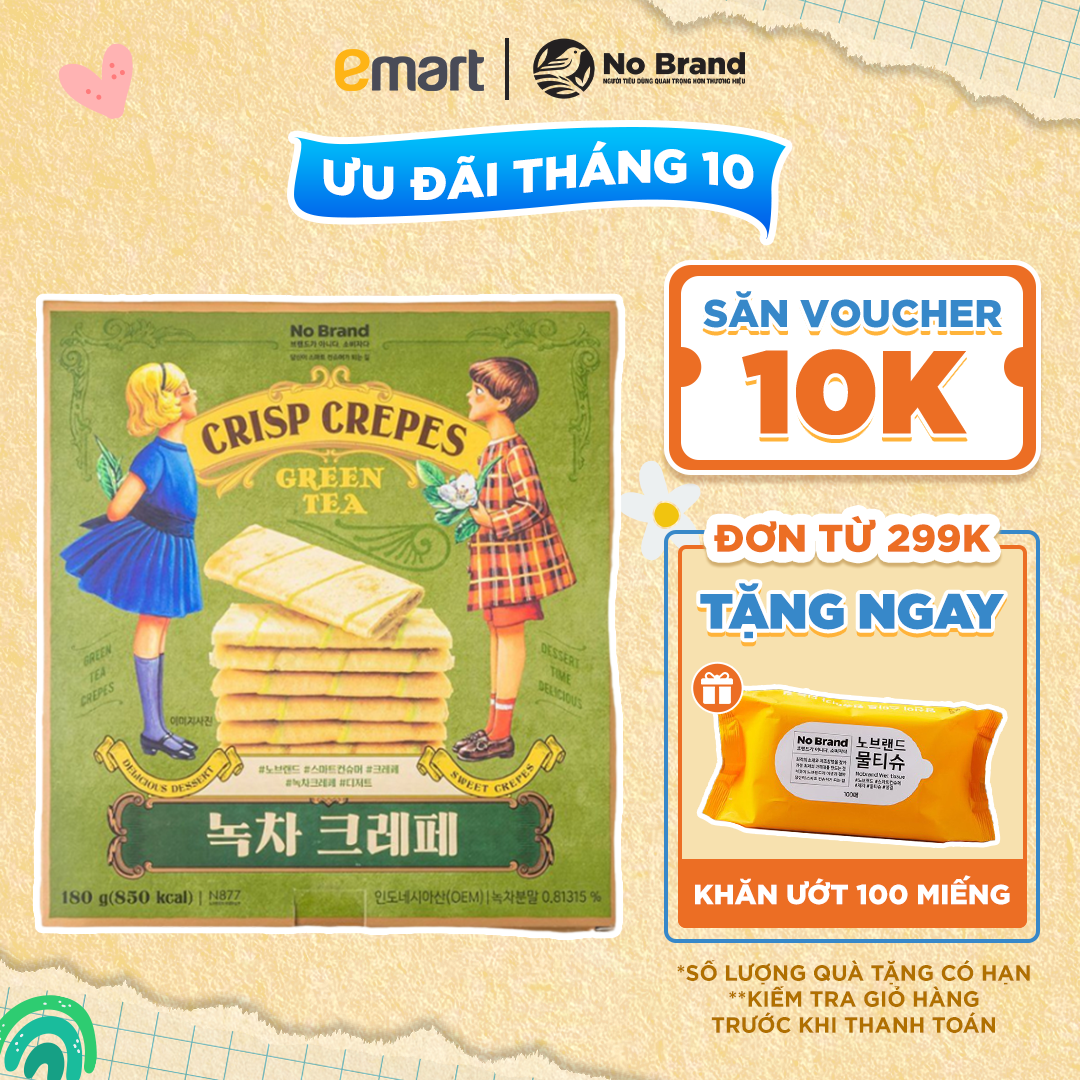 Bánh Crepes Vị Trà Xanh No Brand Hàn Quốc Hộp 180g - Emart VN