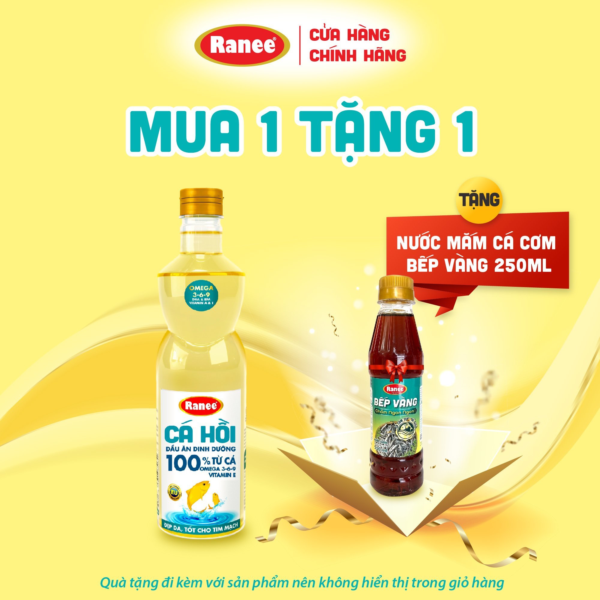 Dầu ăn dinh dưỡng ranee cá hồi 950ml + tặng nước nước mắm 12n 250ml