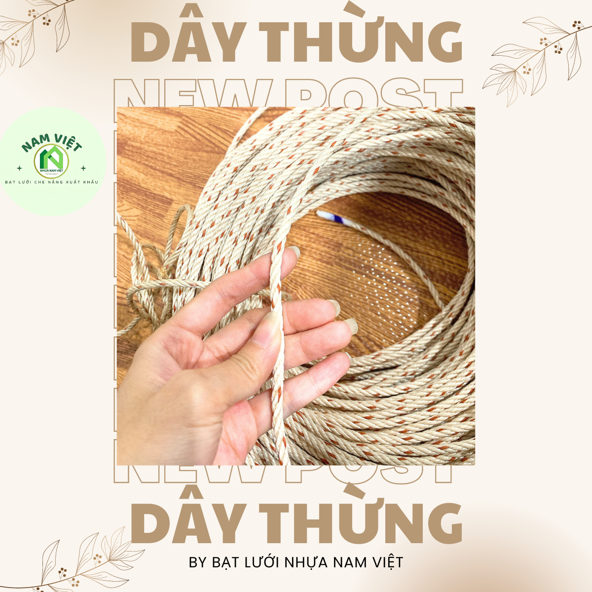 Dây treo – dây thừng / dây cáp – giá bán theo mét – treo kéo lưới / bạt