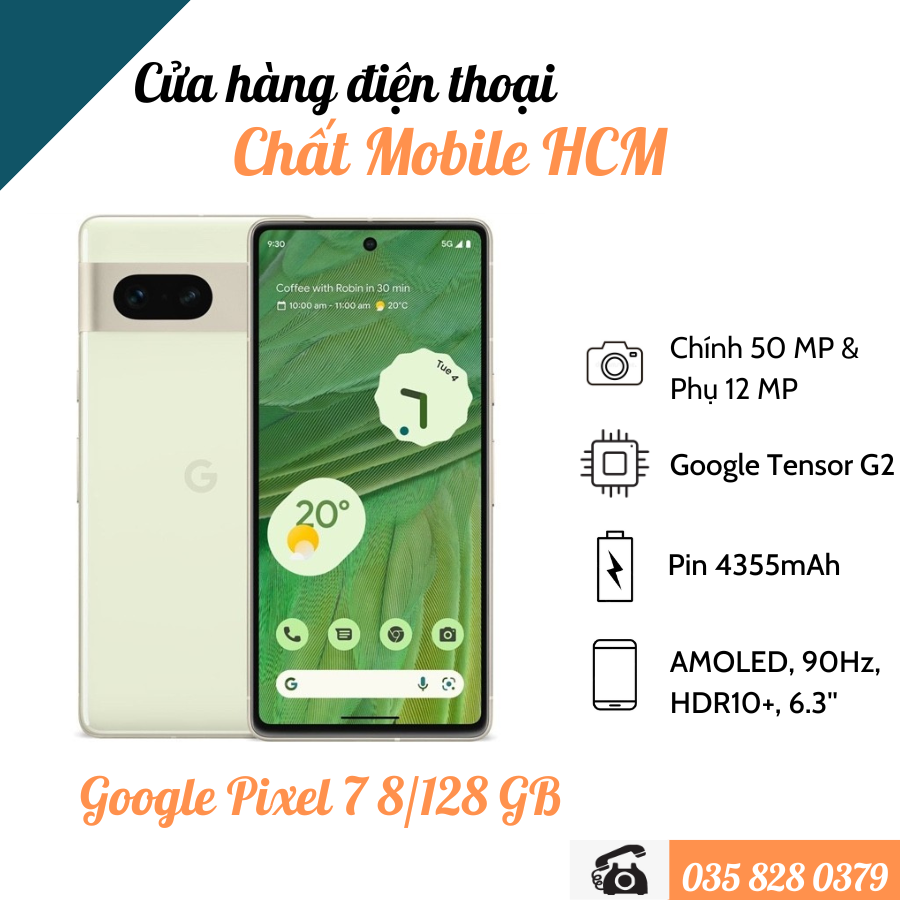 Điện thoại google pixel 7 quốc tế 2 sim 8/128gb