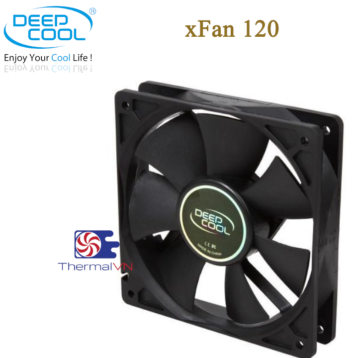Fan case 12cm DeepCool Xfan 120 - Thiết kế đơn giản, sức gió tốt, quay êm, bền bỉ theo thời gian