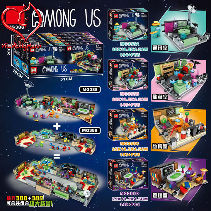 Các khu vực polus map trong game among us đồ chơi lắp ráp xếp hình mg moc diy