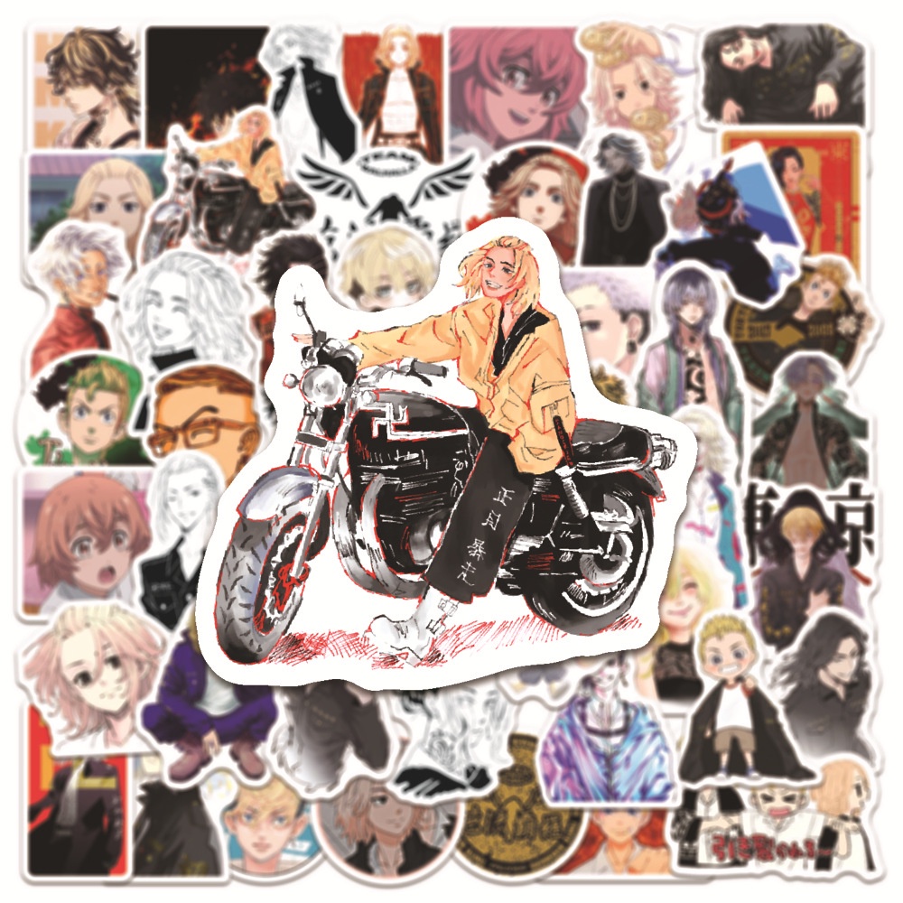 Set 50 sticker hình dán nhân vật Tokyo Revengers chống thấm nước