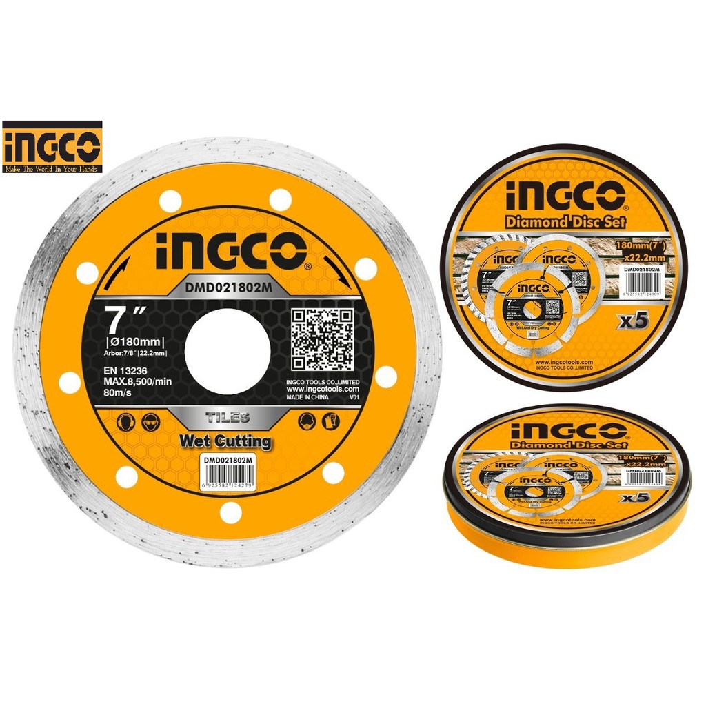 Đĩa cắt gạch ướt 180x22.2mm ingco dmd021802m