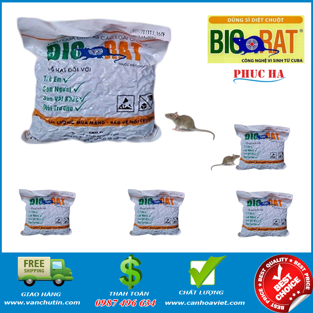 Diệt chuột trong nhà thuốc diệt chuột Biorat 1 Gói 50gr