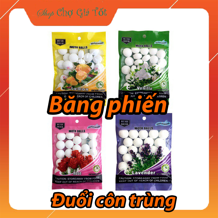 Bộ 4 Gói 120 viên băng phiến long não khử mùi,xua đuổi côn trùng 120Gr(Thiên Nhiên)