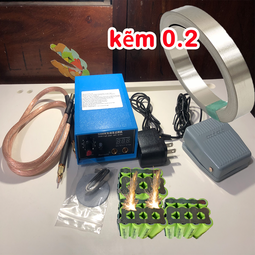 Máy hàn điểm 5000w xanh dương, máy hàn cell pin 18650