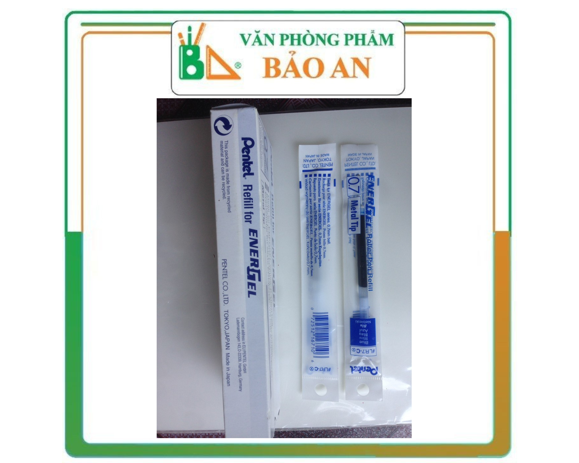 combo 3 chiếc - Ruột bút ký Pentel chính hãng Nhật Bản - nét 0.5/ 0.7/ 1.0mm màu xanh/ đỏ