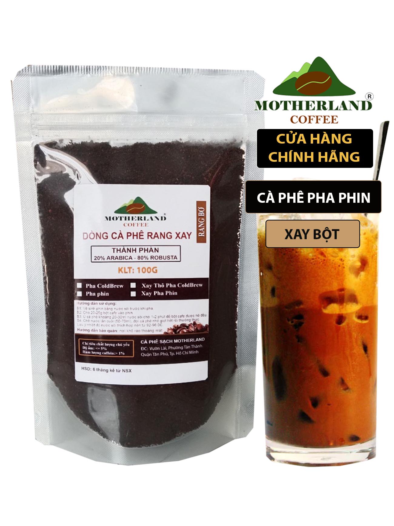 Cà phê rang bơ pha phin gói 100g
