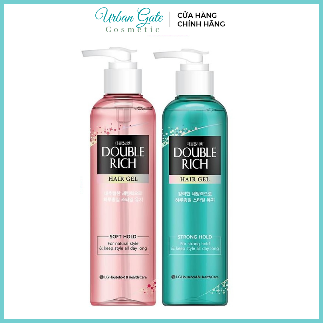 Gel giữ nếp tóc thẳng double rich hair gel soft hold | hard hold 250ml