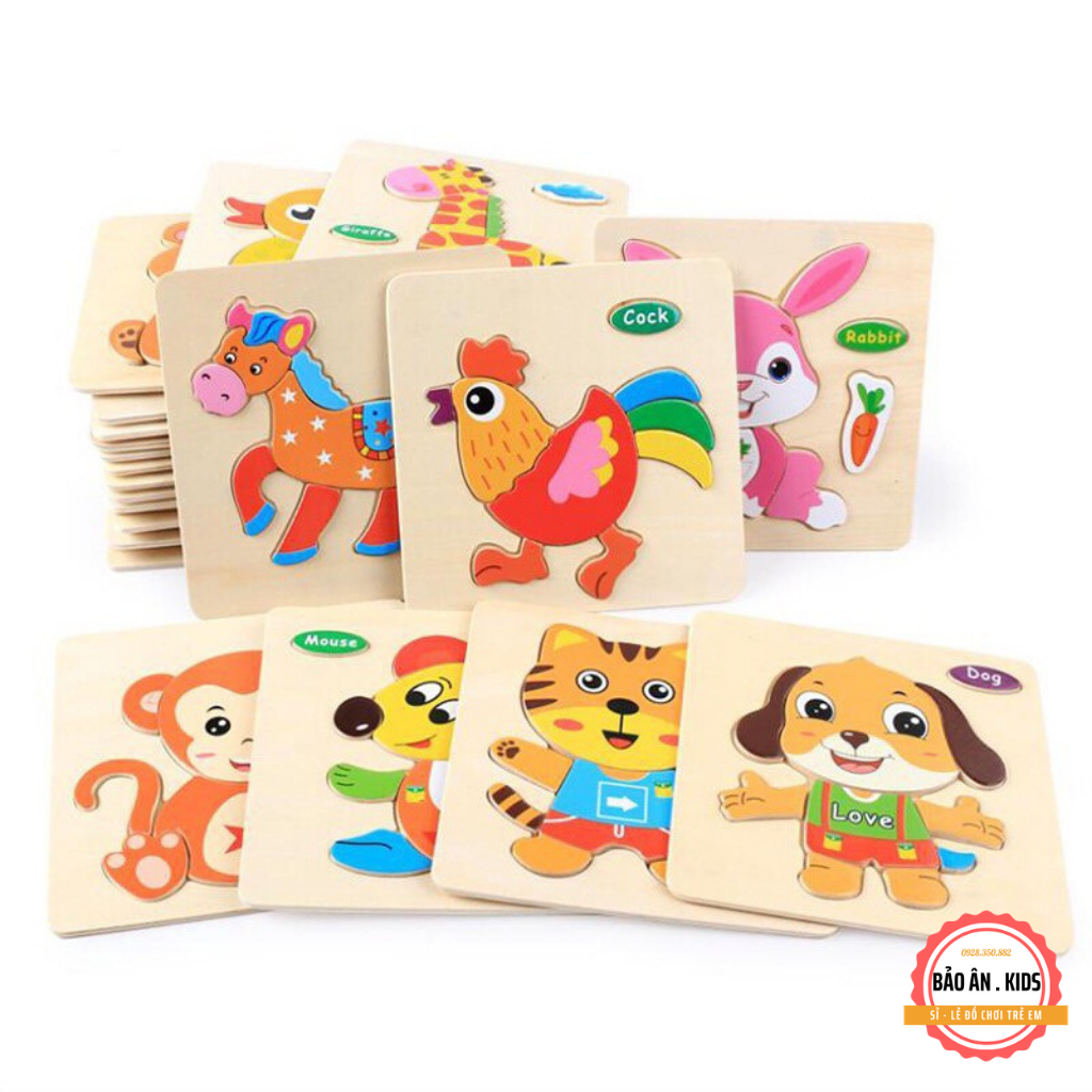 ĐỒ CHƠI GỖ - TRANH GHÉP GỖ TRANH 3D CHO BÉ