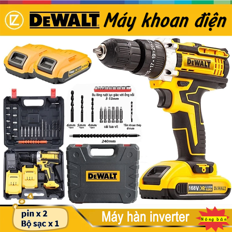 ⭐HÀNG SẴN⭐Dewalt Máy khoan không dây - Pin sạc nhanh Đời sử dụng lâu Công suất mạnh Không chổi than Cầm tay dễ dàng Với chức năng khoan và búa đập hiệu quả! 