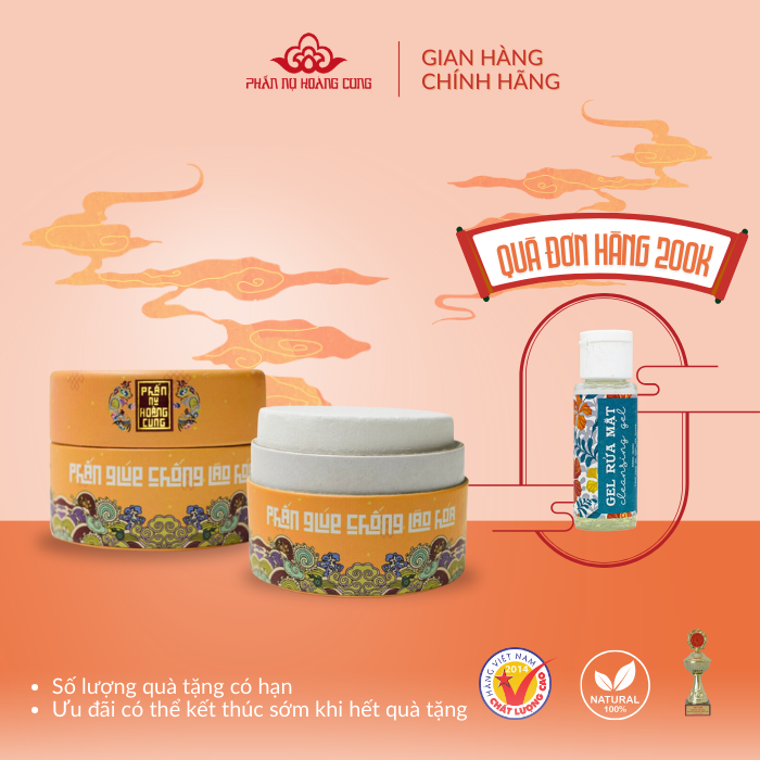 Phấn trang điểm Phân Nụ Hoàng Cung màu trắng nén tròn