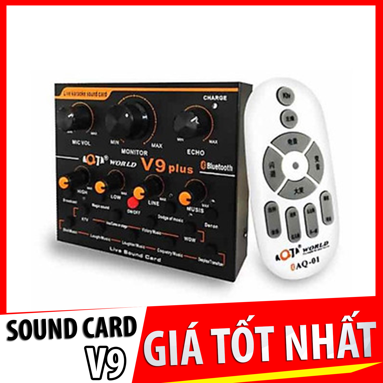 Sound card AQTA V9 Plus bản tiếng Anh có Bluetooth, Hát Live Stream, Karaoke chuyên nghiệp - Chính hãng