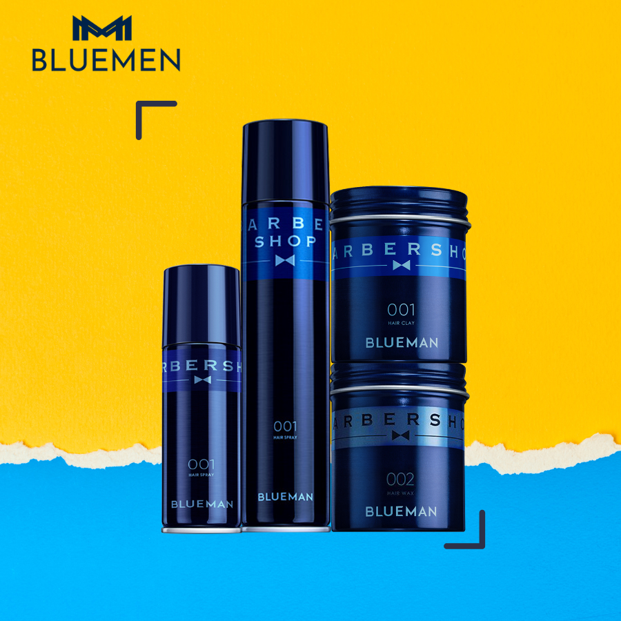 Sáp Vuốt Tóc Nam Blueman Và Keo Xịt Tạo Kiểu, Giữ Nếp Lâu Hương Thơm Dễ Chịu