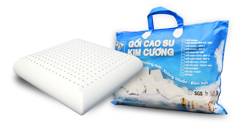 Gối cao su thiên nhiên tựa kim cương 41x41cm