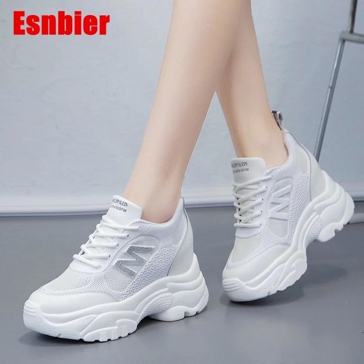 Giầy nữ thể thao sneaker độn đế 9phân hót mua hè 2019 thời trang trẻ