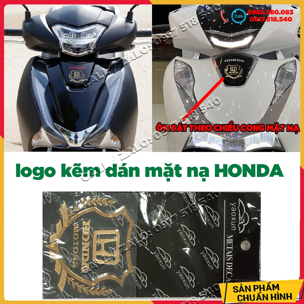Logo HONDA kẽm Dán mặt nạ SH2012 - SH 2020 - 2021, AB..các loại xe máy (GIÁ 1 CHIẾC)