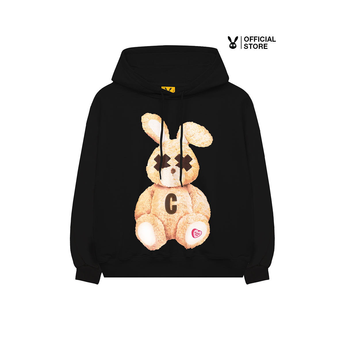 Áo khoác nỉ bad rabbit black loveable rabbit hoodie- local brand chính hãng
